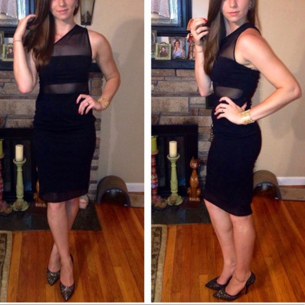 One shoulder midi dress